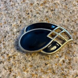 Daylor Belt Buckle Vintage Gold Tone Black USA